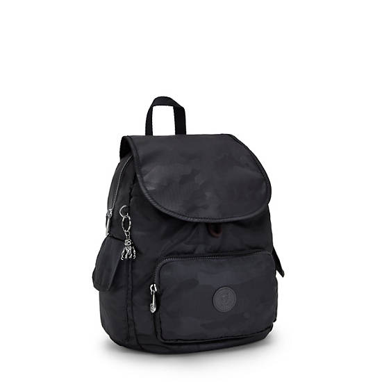 Kipling City Pack Small Classic Backpacks Black Camo Embossed | CA 1500YX